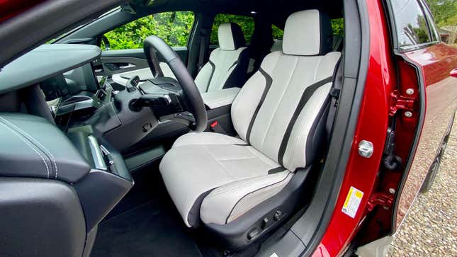 A shot of the white leather interior on the ZDX Type S I drove