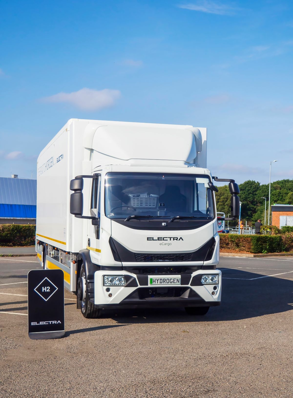 Birmingham, UK - Wednesday 14th September 2022: Hybrid truck using Hydrogen fuel cell