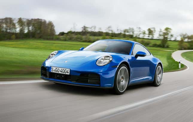 Front 3/4 view of a 2025 Porsche 911 Carrera