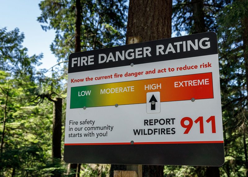 Fire Danger Rating sign in B.C.