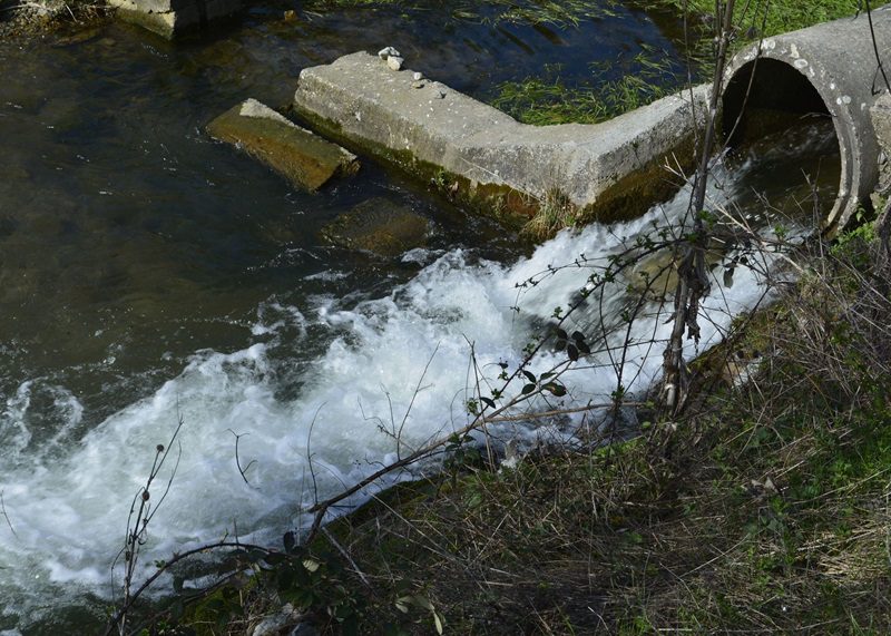 Culvert draining water following a storm