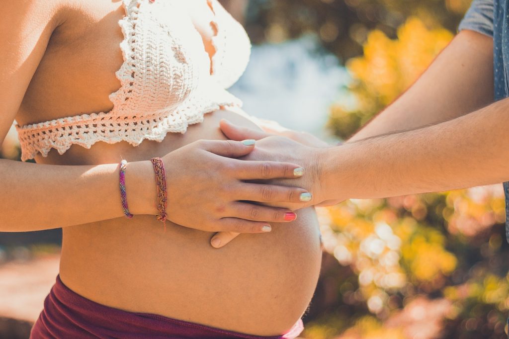 Image of pregnant lady on holiday