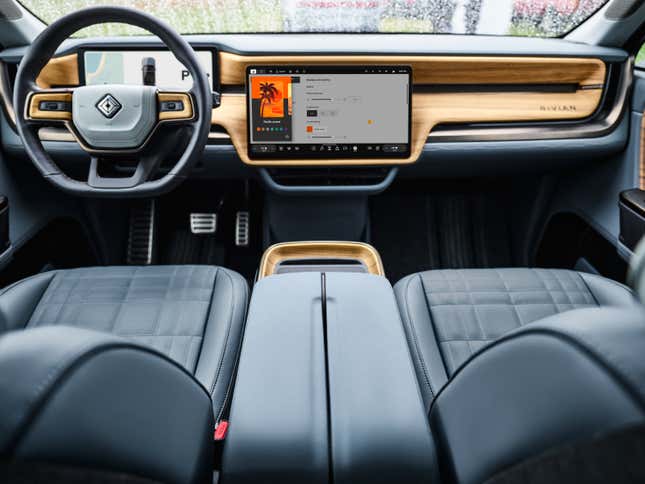 Dashboard of a Rivian R1