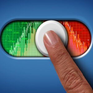 Finger over stock market change button