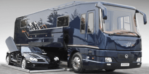 Luxury Volkner motorhome comes with car and garage