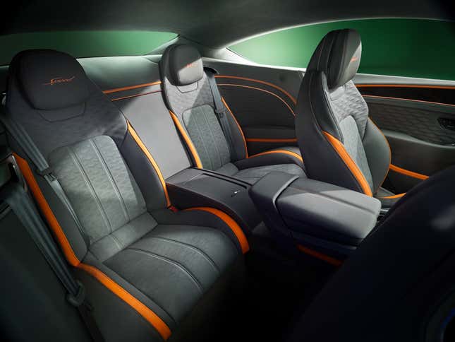 Rear seats of a Bentley Continental GT Speed