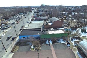 Aerial view of community-led study area in West Philadelphia