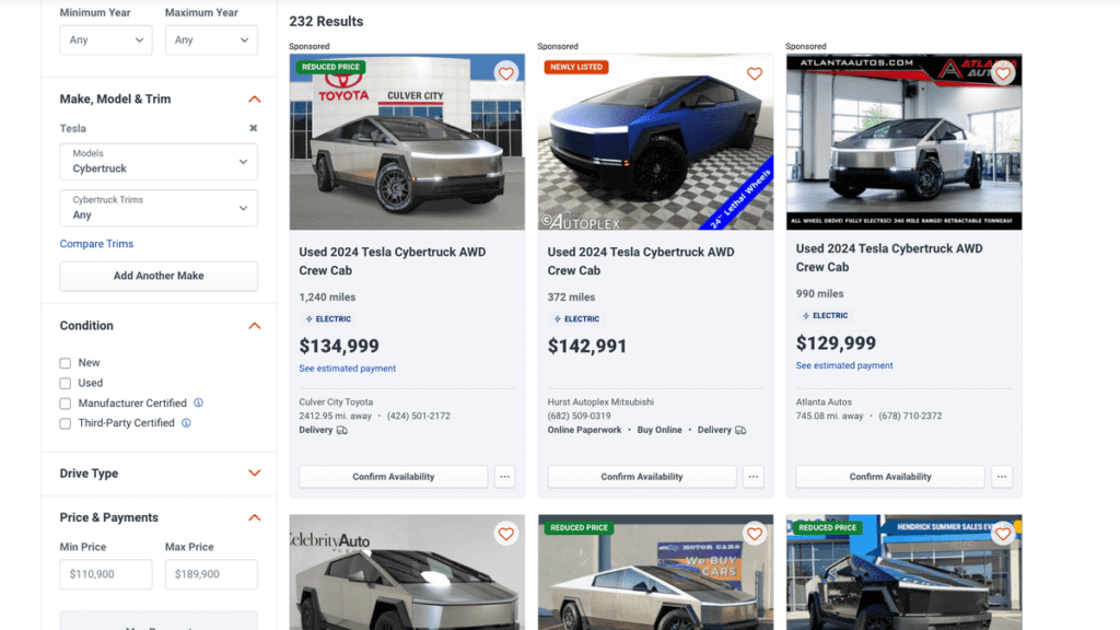 Roughly 5 Percent Of All Cybertrucks Are For Sale Online Right Now