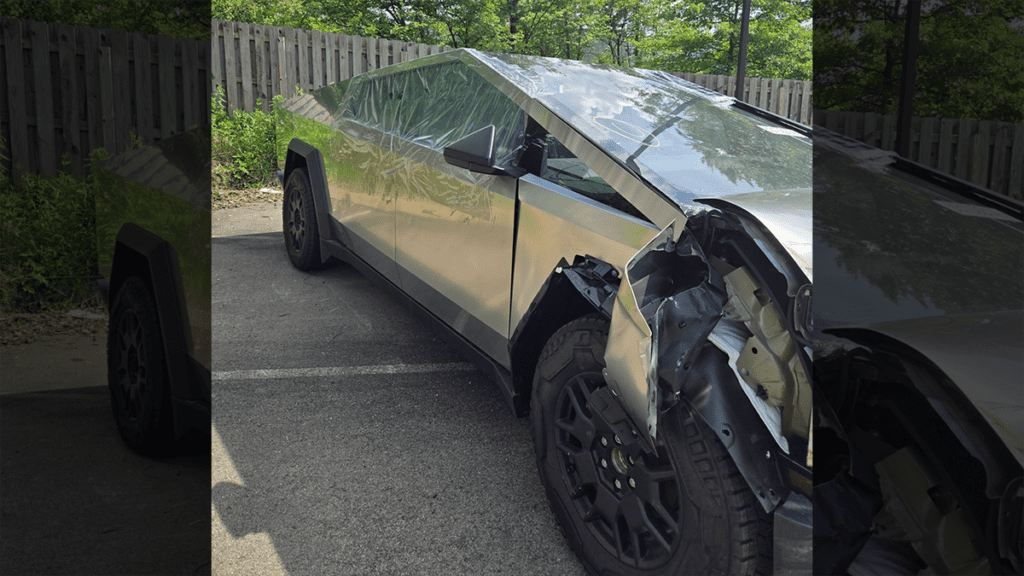 Tesla Cybertruck Unexpectedly Accelerates Into Home With Rear Wheels Locked