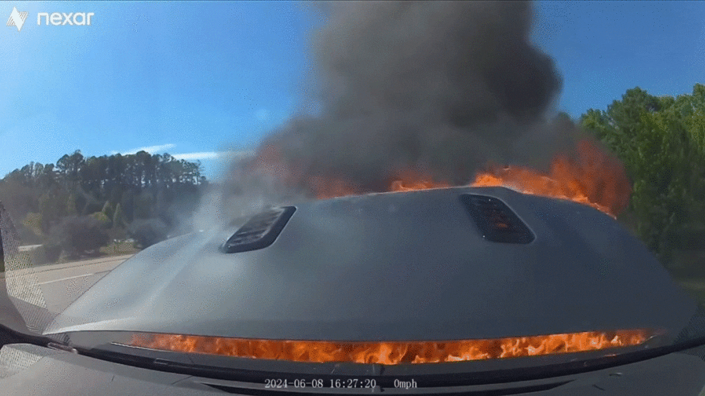 Watch From Inside A GR Corolla As It Bursts Into Flames