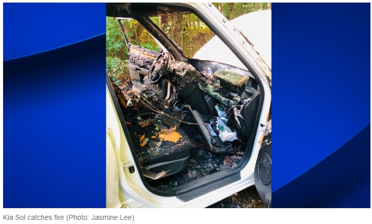 Woman’s Kia with fire risk recall goes up in flames: ‘Very, very lucky’