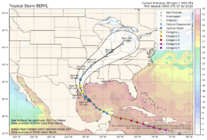 Beryl still forecast for Texas hurricane landfall, how strong it will be is uncertain