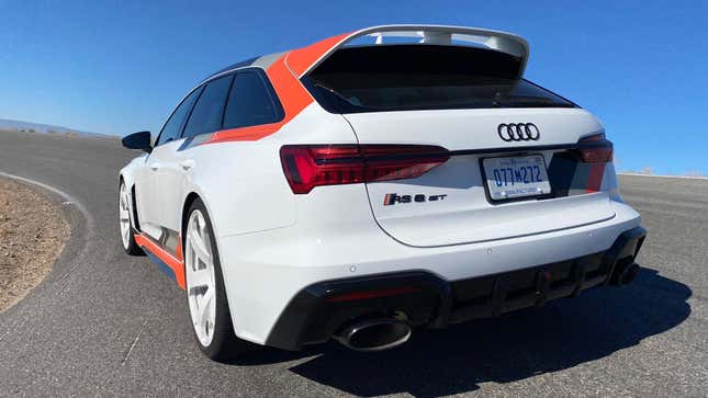 A rear 3/4 shot of the RS6 GT