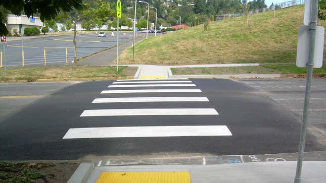 A raised crosswalk 