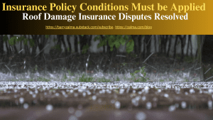 Insurance Policy Conditions Must be Applied