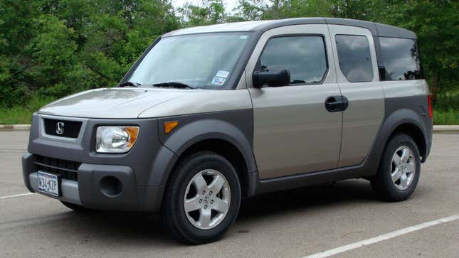 A Honda Element in the parking lot.