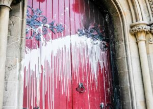 Church vandalized and attacked with petrol bomb