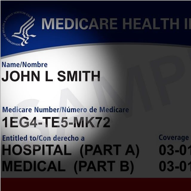 Part of a Medicare card