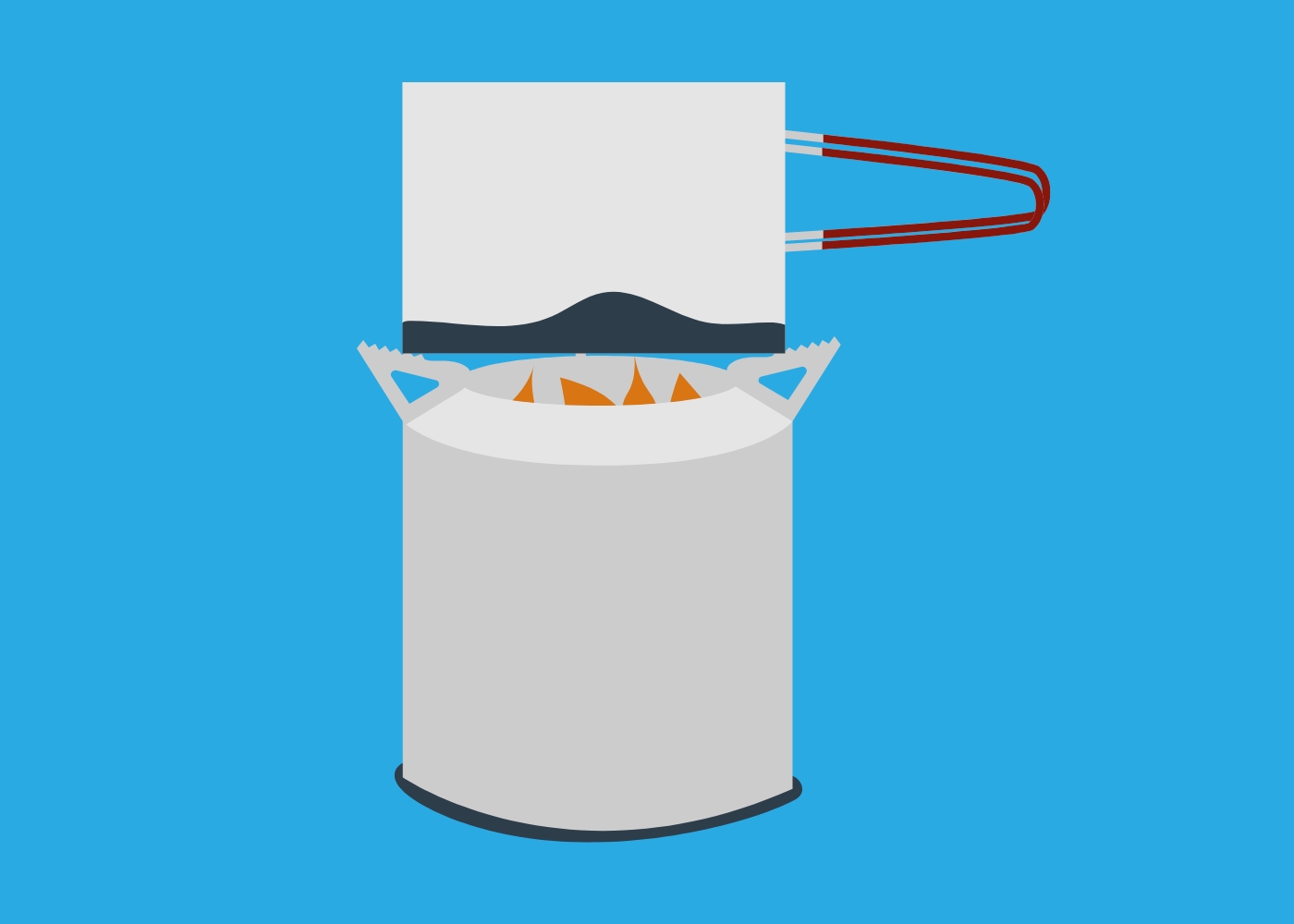 Illustration of saucepan on a stovetop