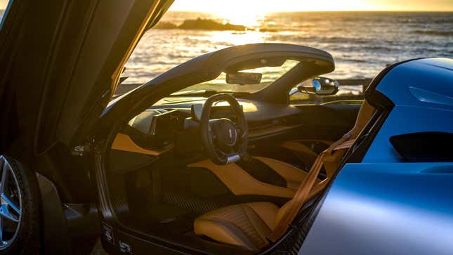 Interior of a silver Automobili Pininfarina Battista Targamerica