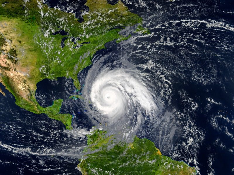 Hurricane approaching Atlantic coast