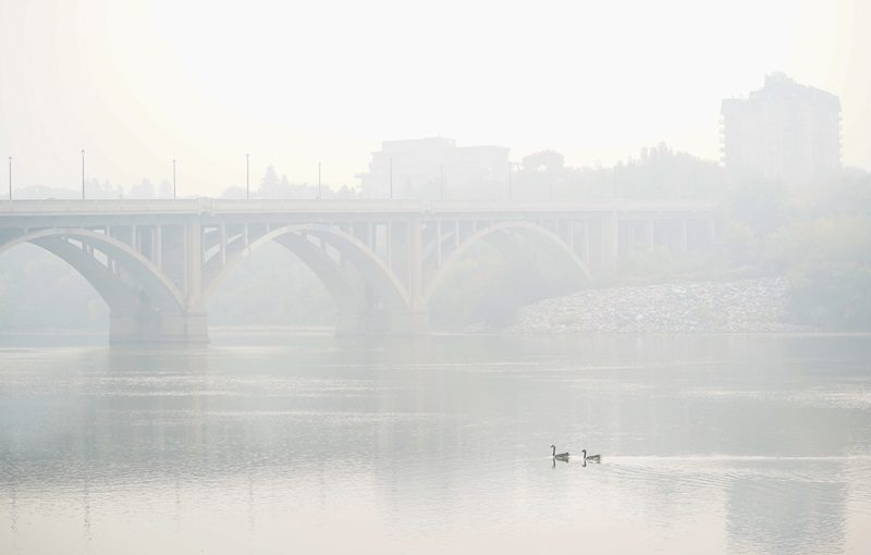 Forest fire smoke in Saskatoon