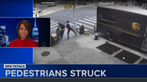 Video Shows Truck Driver Jump Curb Onto Sidewalk, Hitting Two Pedestrians