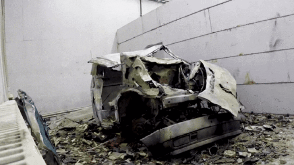 Watch A Volkswagen Bus Disintegrate Before Your Eyes