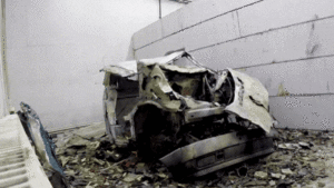 Watch A Volkswagen Bus Disintegrate Before Your Eyes