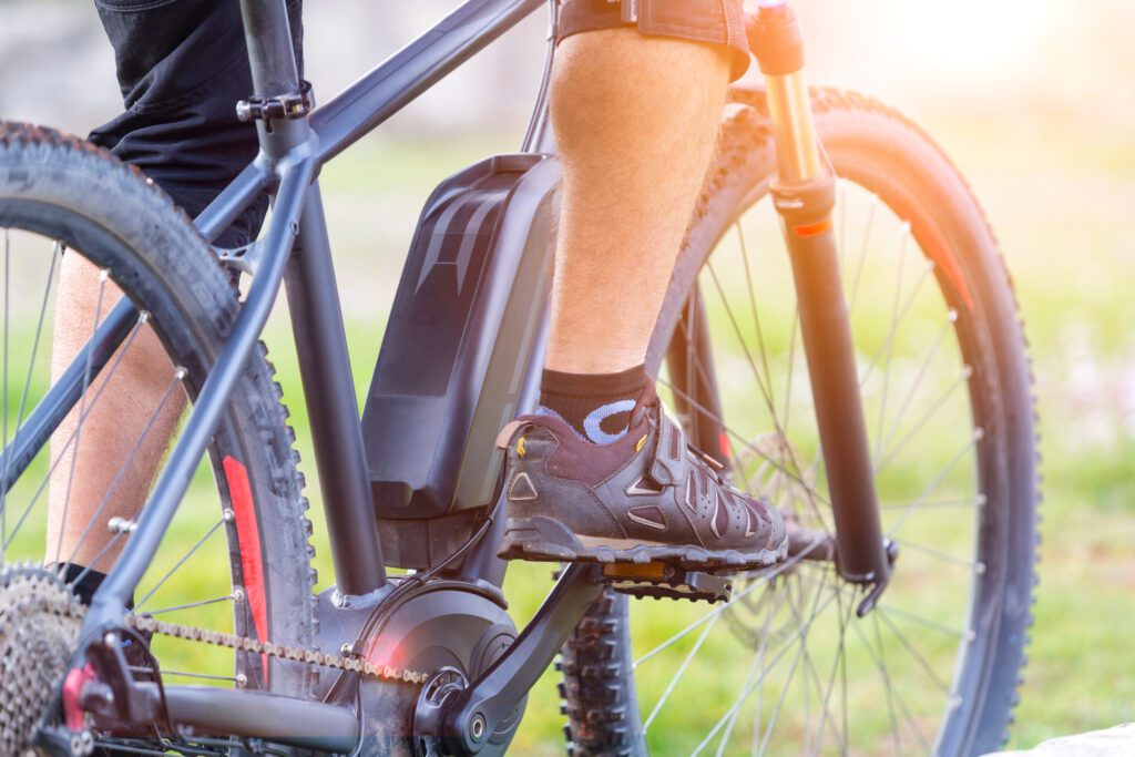 Close up of battery of an E-Mountainbike