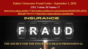 Zalma’s Insurance Fraud Letter – September 1, 2024