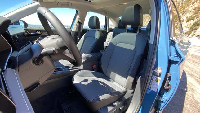 A view of the front seats of the new Jetta