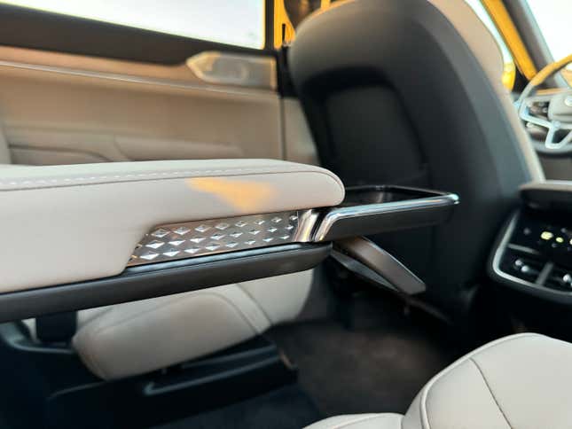 Rear seat cupholders of a Volvo EX90