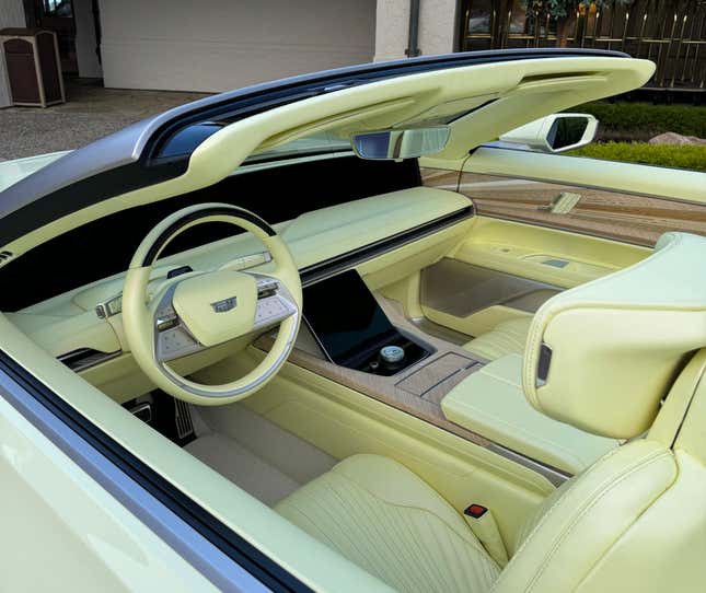 Interior of the yellow Cadillac Sollei concept