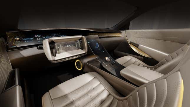 Interior rendering of the gold DS Automobiles SM Tribute concept