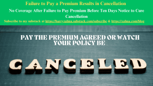 Failure to Pay a Premium Results in Cancellation