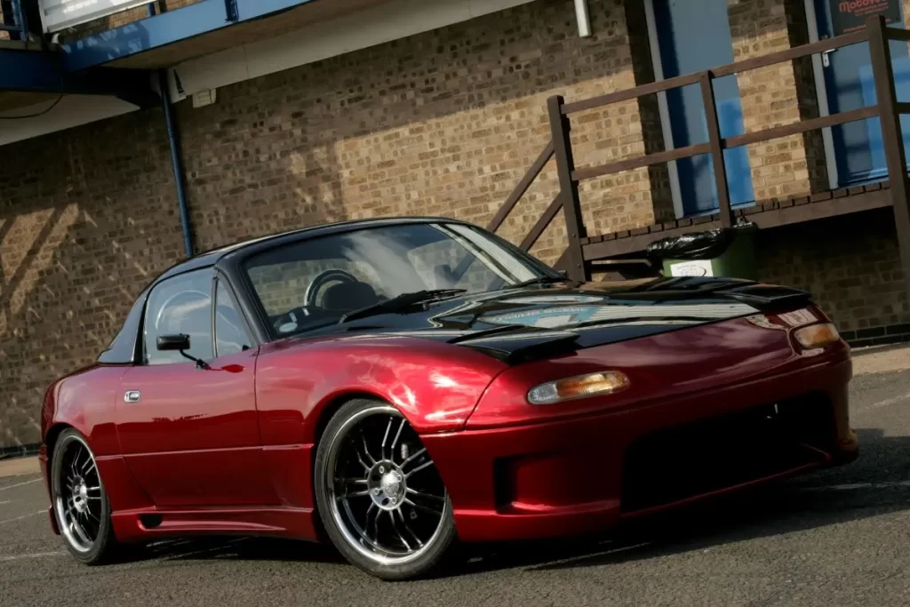 Red modified Mazda MX-5