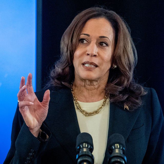 Vice President Kamala Harris in the Eisenhower Executive Office Building in Washington, DC on June 17, 2024.