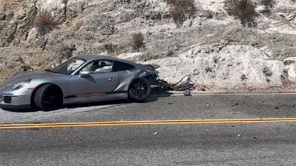 Porsche-On-Porsche Crash On Angeles Crest Rips Engine From 911