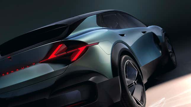 Rear end detail of the green Renault Emblème concept