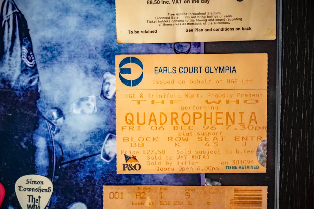 Quadrophenia show Earls Court 1996 ticket