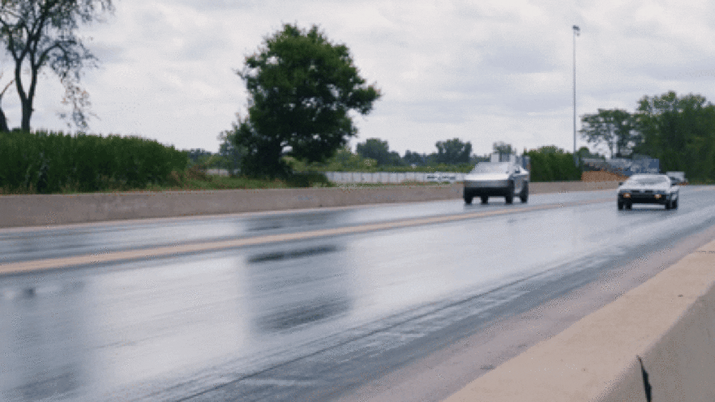 EV-Swapped DeLorean Smokes Tesla Cybertruck On A Drag Strip