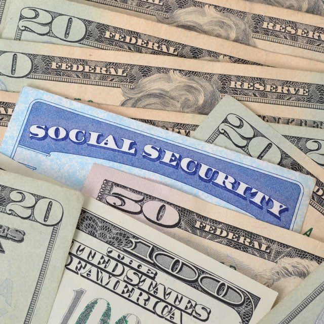 Social Security card and money