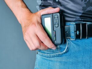 Pager on a belt.