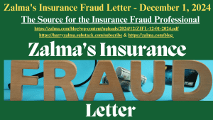 Zalma’s Insurance Fraud Letter – December 1, 2024