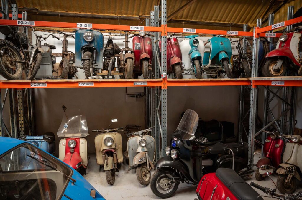 British scooters in workshop