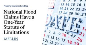 National Flood Claims Have a One-Year Statute of Limitations