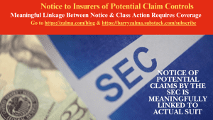 Notice to Insurers of Potential Claim Controls